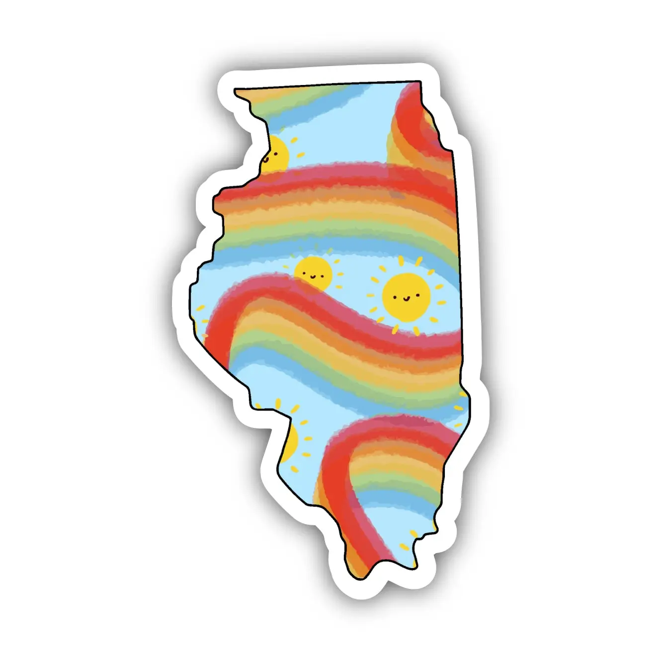 Illinois Rainbow Vinyl Sticker