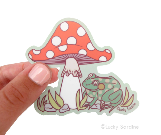 Frog Mushroom Vinyl Sticker
