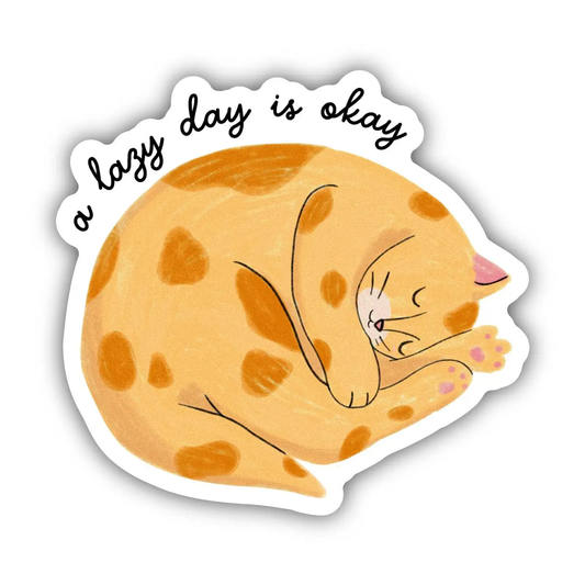 A Lazy Day is Okay Cat Vinyl Sticker